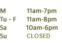 Business hours for our NYC day spa