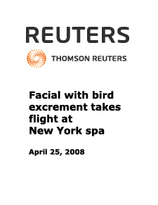 Facial with bird excrement takes flight at New York Spa - Reuters