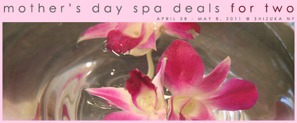 Mothers Day 2011 is May 8th. Find mother-daughter spa deals at Shizuka New York Day Spa.