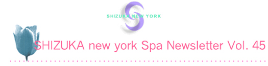 Shizuka Day Spa in New York City Newsletter Vol. 45